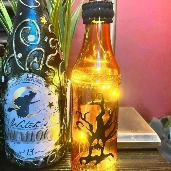 NEW Light Up - Halloween Spooky Tree Apothecary Spell Jar - Potion Bottle Art - Picture 7 of 13